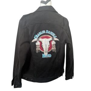 Lee Vintage Black Denim Jacket w/ Charlie Daniels Band Embroidery